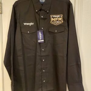 Wrangler Men's Black Western Shirt with NFR Patch